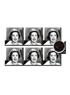 Buy 6-Piece Coaster Set White/Grey/Black 7x7cm in Egypt