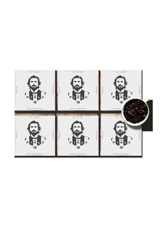 Buy 6-Piece Coasters Set White/Black 7x7cm in Egypt