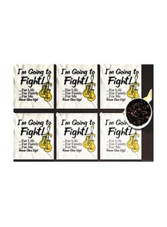 Buy 6-Piece Decorative Printed Coaster Set White/Black/Yellow 7x7cm in Egypt