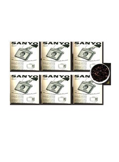 Buy 6-Piece Decorative Printed Coaster Set White/Black 7 x7cm in Egypt