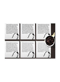 اشتري 6-Piece Decorative Printed Coaster Set White/Black 7 X 7 سنتيمتر في مصر