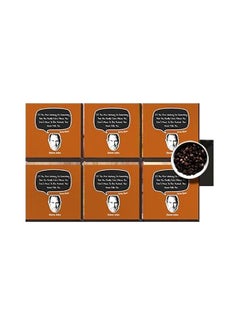 اشتري 6-Piece Decorative Printed Coaster Set Orange/Black 7x7 سنتيمتر في مصر