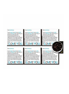 Buy 6-Piece Decorative Printed Coaster Set White/Black 7 x7cm in Egypt