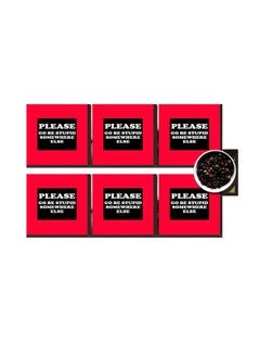 Buy 6-Piece Decorative Printed Coaster Set Red/Black 7x7cm in Egypt