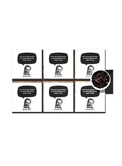 Buy 6-Piece Decorative Printed Coaster Set White/Black 7x7cm in Egypt