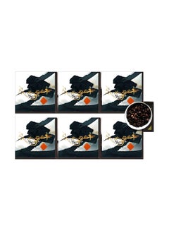Buy 6-Piece Decorative Coasters Black/White/Red 7 X 7cm in Egypt