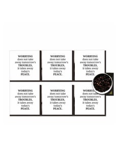 Buy 6-Piece Decorative Coasters White/Black 7x7cm in Egypt