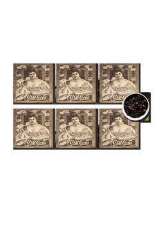 Buy 6-Piece Decorative Coasters Brown 7x7cm in Egypt