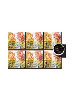 Buy 6-Piece Decorative Coasters Multicolour 7x7cm in Egypt