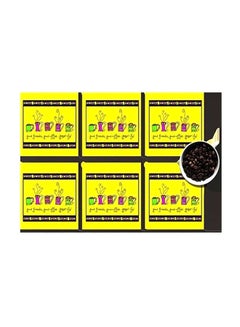 Buy 6-Piece Decorative Coaster Set Yellow/Black/Purple 7x7cm in Egypt