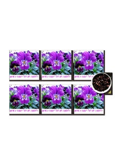 Buy 6-Piece Decorative Coasters Green/Purple 7 X 7cm in Egypt