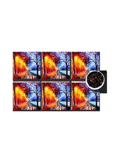 Buy 6-Piece Decorative Coasters Blue/Red 7x7cm in Egypt