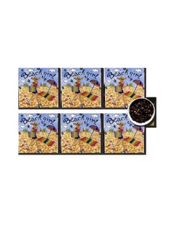 Buy 6-Piece Decorative Coasters Multicolour 7x7cm in Egypt