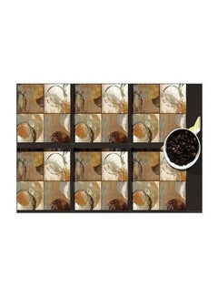 Buy 6-Piece Decorative Coaster Set White/Grey/Brown 7 x7cm in Egypt