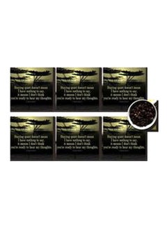 Buy 6-Piece Decorative Coaster Black/Yellow 7x7cm in Egypt