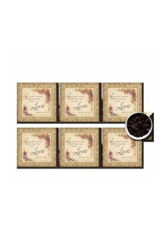 Buy 6-Piece Decorative Coaster Set Beige/Pink/Black 7x7cm in Egypt