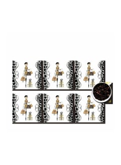 Buy 6-Piece Decorative Coaster Set White/Black/Beige 7x7cm in Egypt