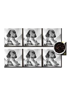 Buy 6-Piece Decorative Coasters Black/White 7x7cm in Egypt