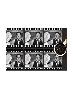 Buy 6-Piece Coaster Set Black/White 7 x7cm in Egypt