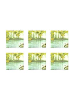 Buy 6-Piece Coaster Set Multicolour 7x7cm in Egypt