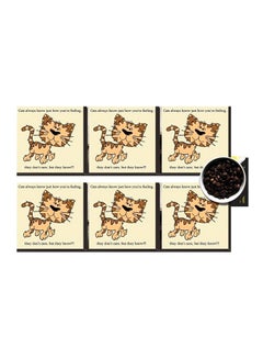 Buy 6-Piece Cat Printed Magnetic Coasters Beige/Brown 7x7cm in Egypt