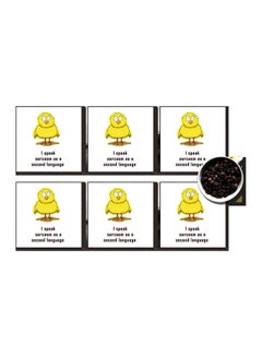 Buy 6-Piece Decorative Coasters White/Yellow 7 x7cm in Egypt