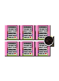 Buy 6-Piece Printed Coaster Set Multicolour 7x7cm in Egypt