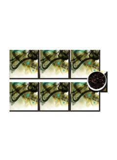 اشتري 6-Piece Printed Coaster Set Multicolour 7x7 centimeter في مصر