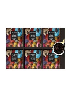 Buy 6-Piece Printed Coaster Set Multicolour 7x7cm in Egypt