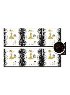 Buy 6-Piece Printed Coaster Set White/Black/Gold 7 x7cm in Egypt