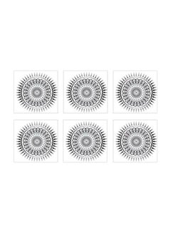 Buy 6-Piece Novelty Magnet Coaster Set White/Black 7x7cm in Egypt