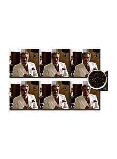 Buy 6-Piece Printed Coaster White/Brown 7x7cm in Egypt