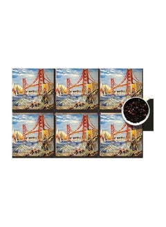 Buy 6-Piece Coaster Set Multicolour 7x7cm in Egypt