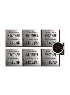 Buy 6-Piece Coaster Set Black/Silver 7 x7cm in Egypt