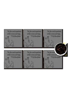 Buy 6-Piece Decorative Coasters Grey/Black 7 x7cm in Egypt