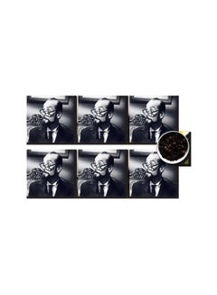 Buy 6-Piece Coaster Set Grey/Black 7x7cm in Egypt