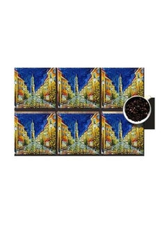 Buy 6-Piece Decorative Coasters Blue/Yellow/Brown 7 x7cm in Egypt