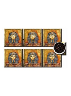 Buy 6-Piece Coaster Set Brown/Blue/Yellow 7x7cm in Egypt