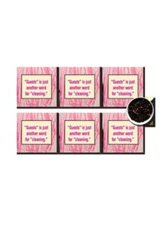 Buy 6-Piece Decorative Coasters Pink 7x7cm in Egypt