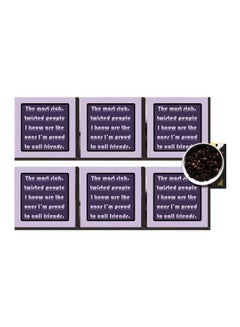 Buy 6-Piece Decorative Coasters Purple/Black 7x7cm in Egypt