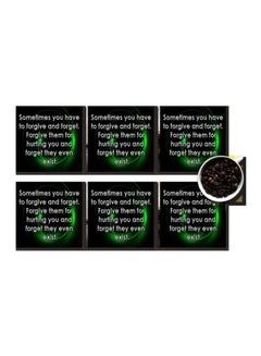 Buy 6-Piece Coaster Set Black/White 7x7cm in Egypt