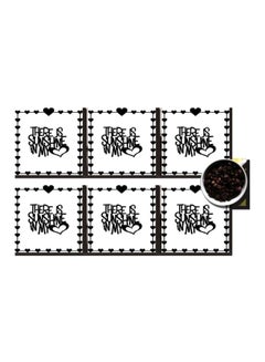 Buy 6-Piece Coaster Set Black/White 7x7cm in Egypt