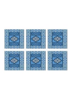 Buy 6-Piece Coaster Set Blue 7x7cm in Egypt