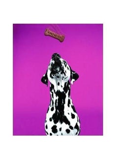 Buy Dog Printed Decorative Wall Poster Purple/White/Black 34x24cm in Egypt