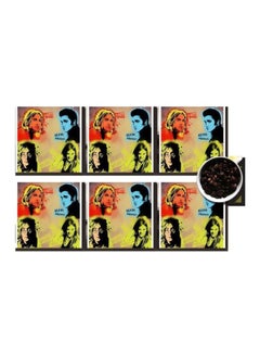 Buy 6-Piece Coasters Set Yellow/Blue/Brown 7x7cm in Egypt