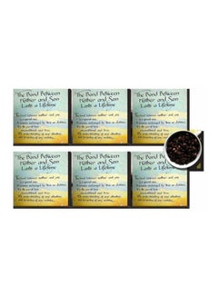 Buy 6-Piece Printed Coaster Set Blue/Yellow/Black 7x7cm in Egypt