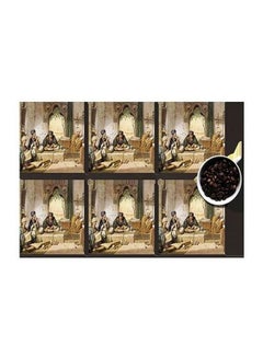 Buy 6-Piece Printed Coaster Set Multicolour 7x7cm in Egypt