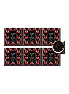 Buy Set Of 6 Decorative Coasters Black/Red/White 7x7cm in Egypt