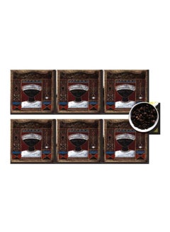 Buy Set Of 6 Decorative Coasters Brown/White/Black 7x7cm in Egypt