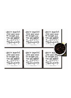 Buy 6-Piece Decorative Coaster Set White/Black 7x7cm in Egypt